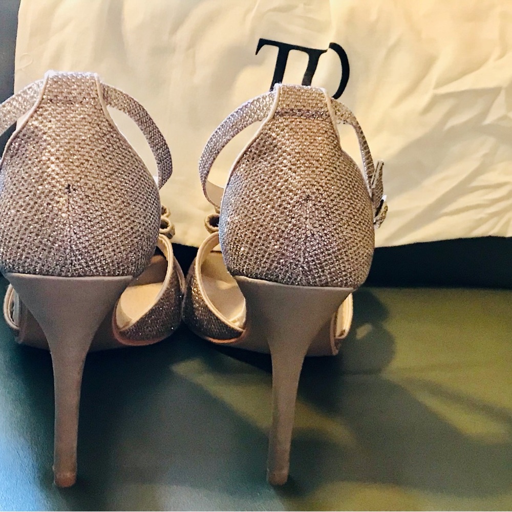 Brand New True Decadence Gold Glitter Bow Shoes 👠 - Picture 4 of 5